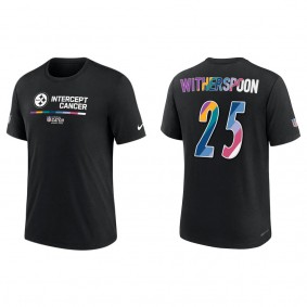 Ahkello Witherspoon Pittsburgh Steelers Black 2022 Crucial Catch Performance T-Shirt