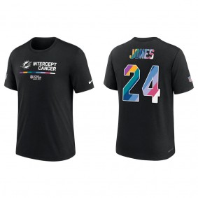 Byron Jones Miami Dolphins Black 2022 Crucial Catch Performance T-Shirt