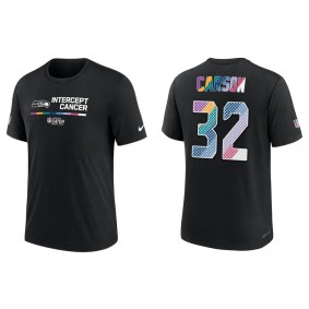 Chris Carson Seattle Seahawks Black 2022 Crucial Catch Performance T-Shirt