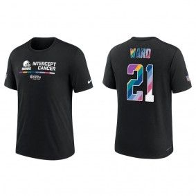 Denzel Ward Cleveland Browns Black 2022 Crucial Catch Performance T-Shirt