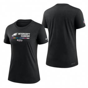 Women's Philadelphia Eagles Black 2022 Crucial Catch Performance T-Shirt