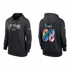 Women's Robert Hunt Miami Dolphins Black 2022 Crucial Catch Therma Performance Pullover Hoodie