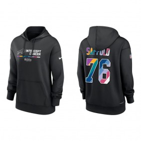 Women's Rodger Saffold Buffalo Bills Black 2022 Crucial Catch Therma Performance Pullover Hoodie