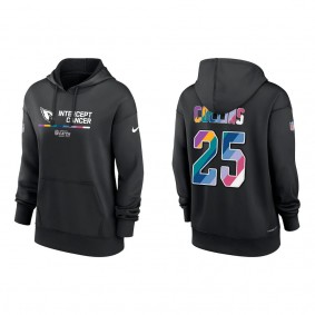 Women's Zaven Collins Arizona Cardinals Black 2022 Crucial Catch Therma Performance Pullover Hoodie